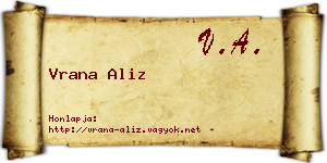 Vrana Aliz névjegykártya