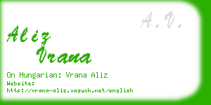aliz vrana business card